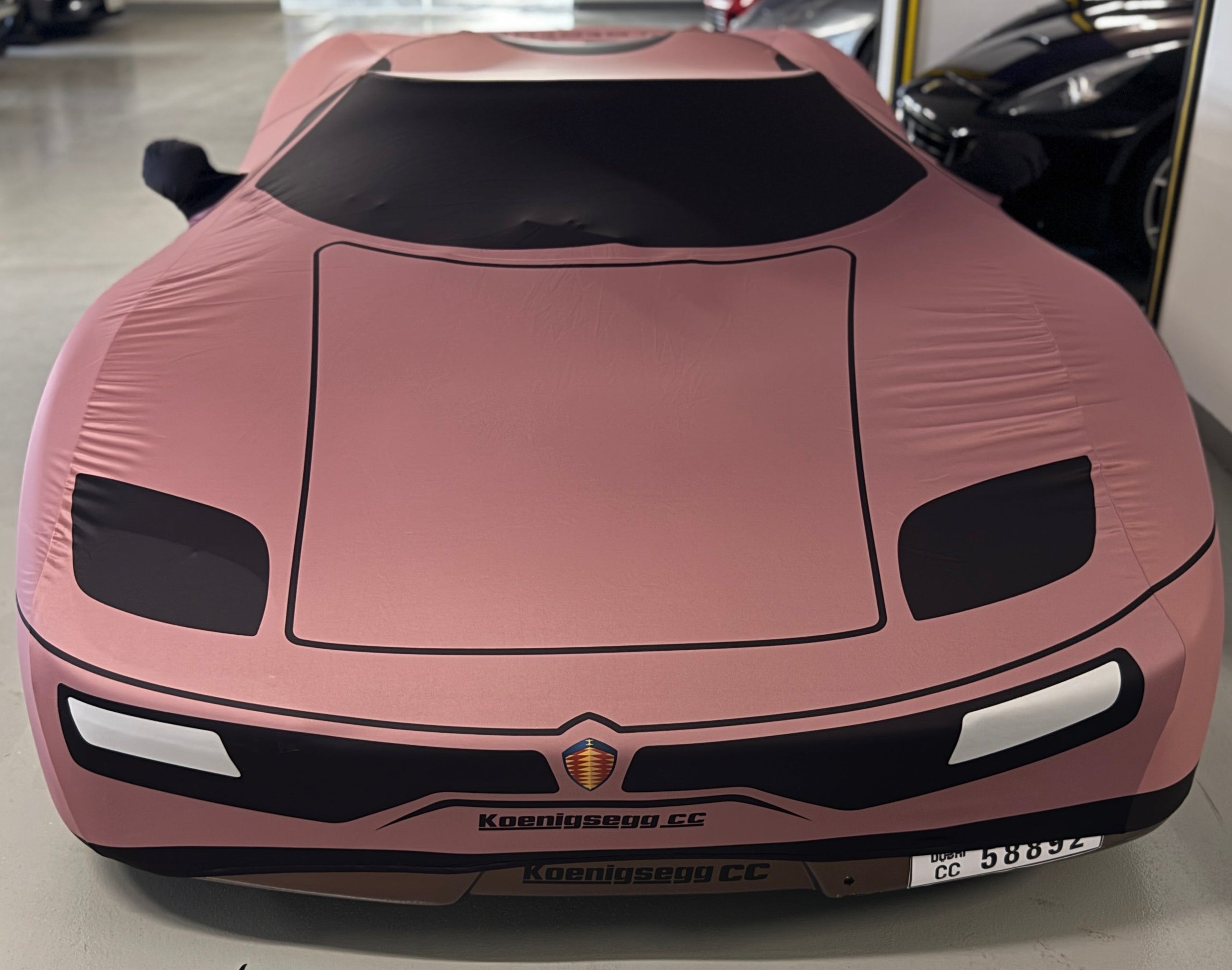 Koenigsegg prototype covered by TyreDox indoor bespoke cover